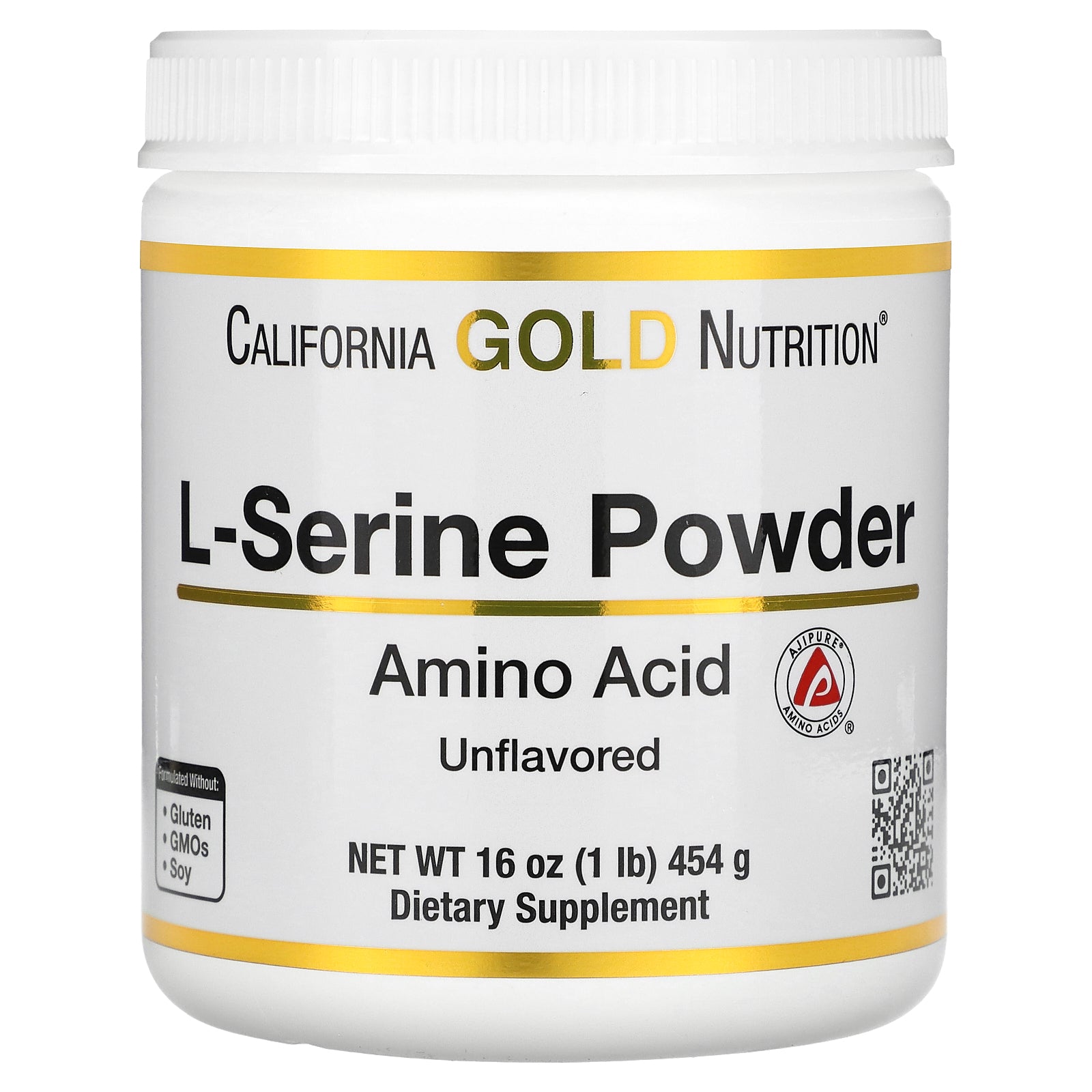 California Gold Nutrition, L-Serine Powder, AjiPure Amino Acid, Unflav