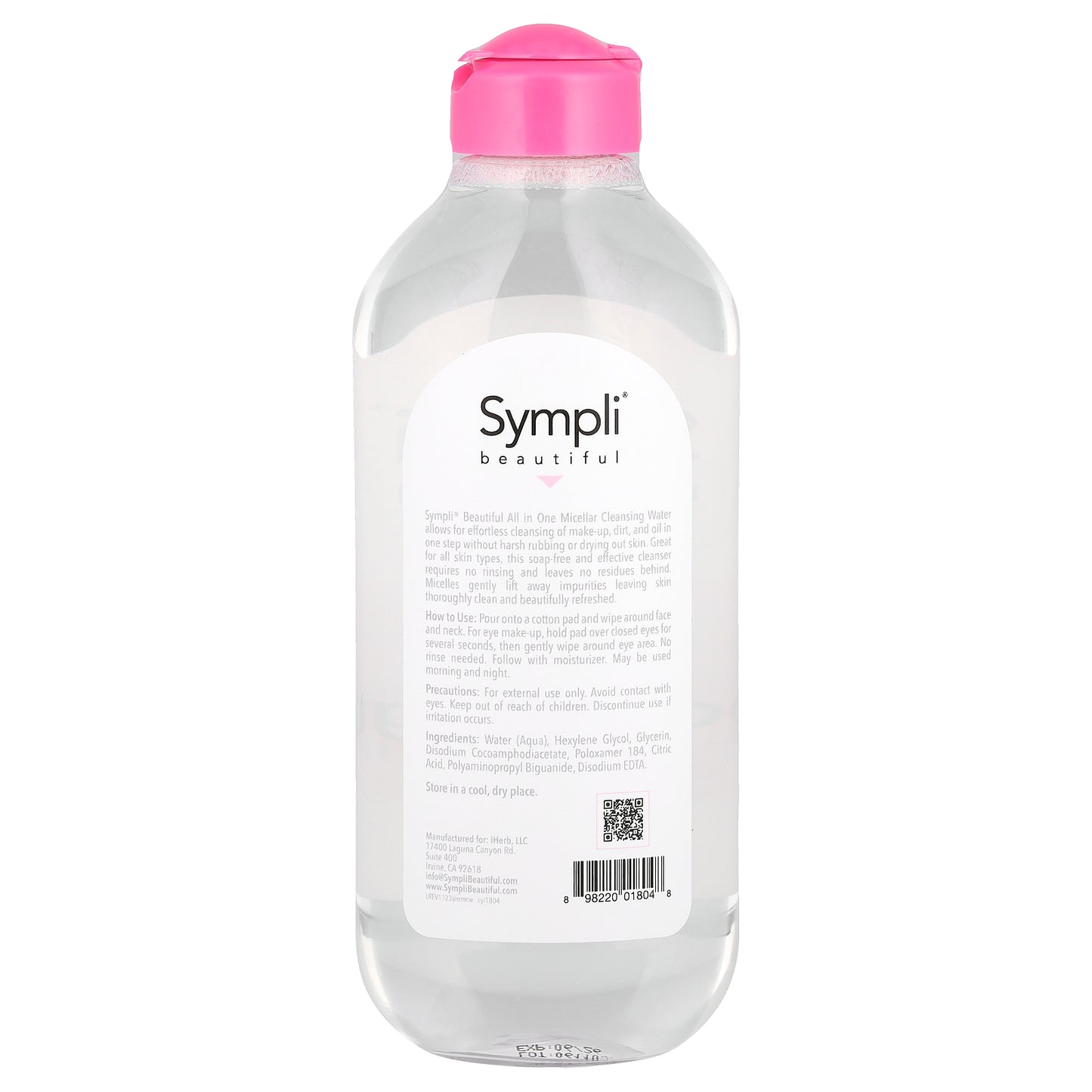 Sympli Beautiful, All In One Micellar Cleansing Water, 13.5 fl oz (400 ml)