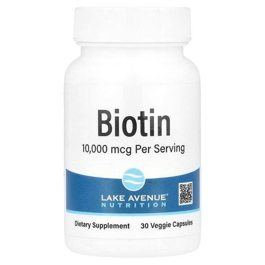 Lake Avenue Nutrition, Biotin, 10,000 mcg, 30 Veggie Capsules