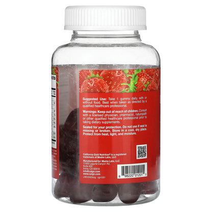 California Gold Nutrition, B Complex Gummies, Strawberry, 45 Vegetarian Gummies