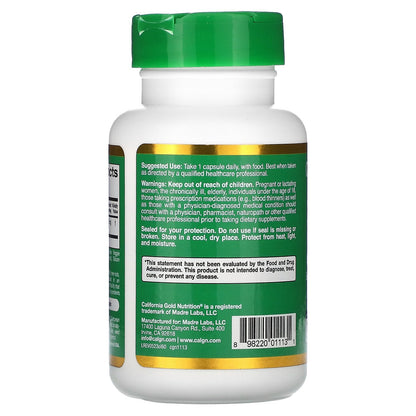 California Gold Nutrition, EuroHerbs™, Olive Leaf Extract, Euromed Quality, 500 mg, 60 Veggie Capsules