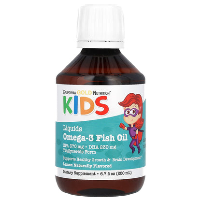 California Gold Nutrition, Norwegian Kids Omega-3 Fish Oil, Natural Lemon, 6.7 fl oz. (200 ml)