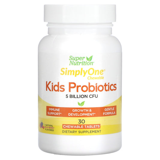 Super Nutrition, Kid’s Probiotics, Wild Berry, 5 Billion CFU, 30 Chewable Tablets