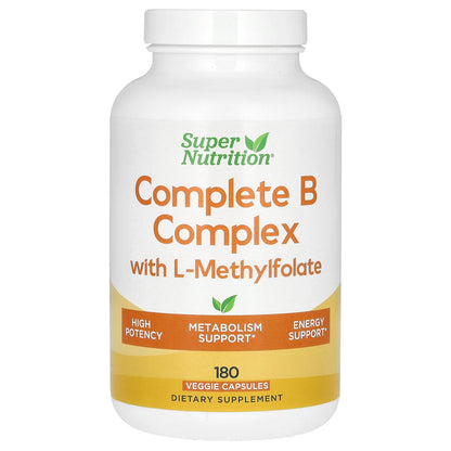 Super Nutrition, Complete B Complex with L-Methylfolate, 180 Veggie Capsules