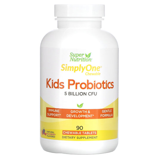 Super Nutrition, Kid’s Probiotics, Wild Berry, 5 Billion CFU, 90 Chewable Tablets