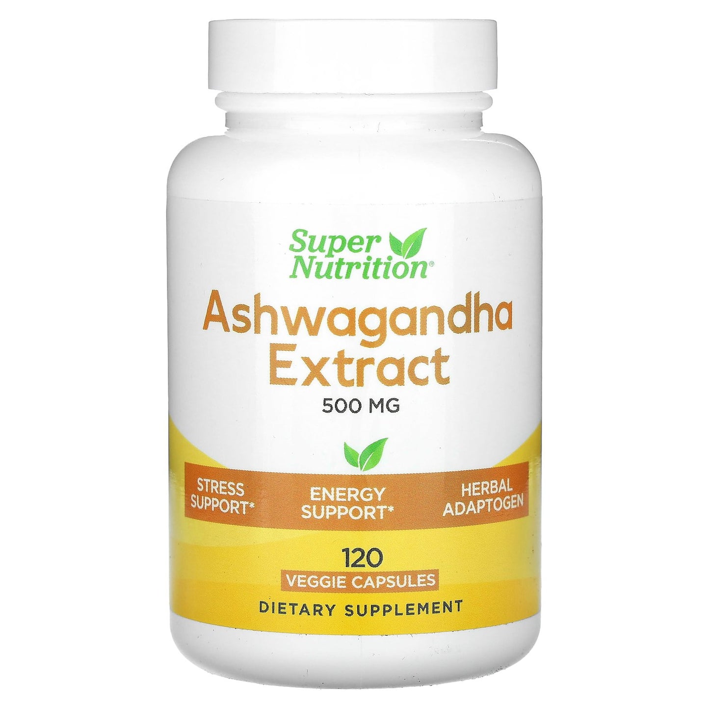 Super Nutrition, Ashwagandha, 500 mg, 120 Veggie Capsules