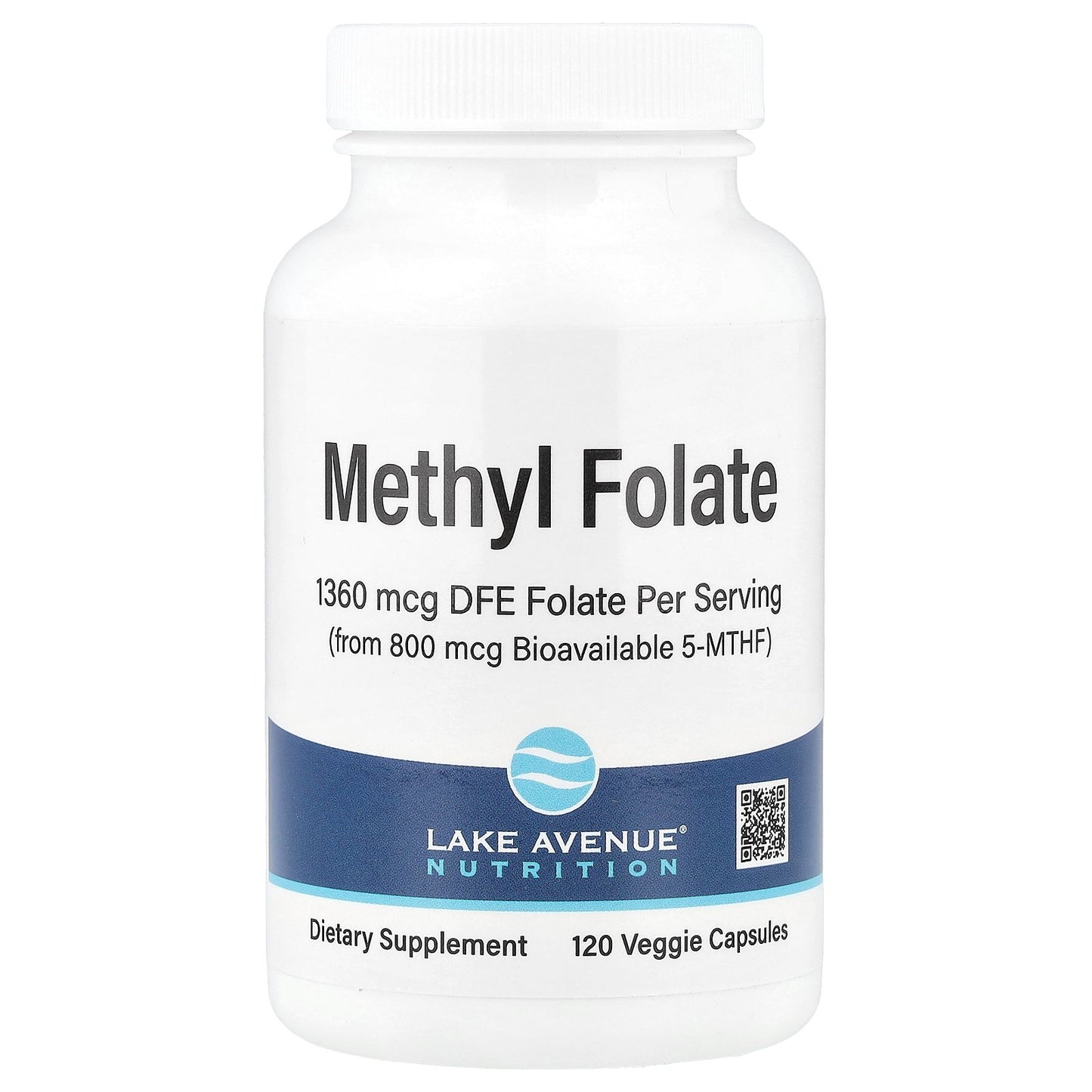 Lake Avenue Nutrition, Methyl Folate, 800 mcg, 120 Veggie Capsules