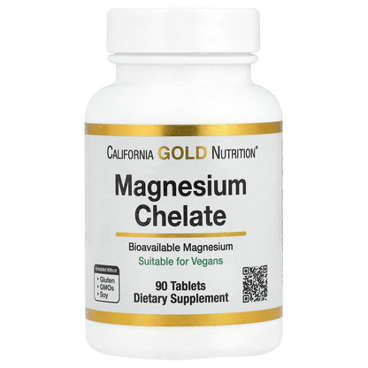 California Gold Nutrition, Magnesium Chelate, 210 mg, 90 Tablets