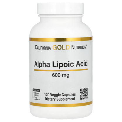 California Gold Nutrition, Alpha Lipoic Acid, 600 mg, 120 Veggie Capsules