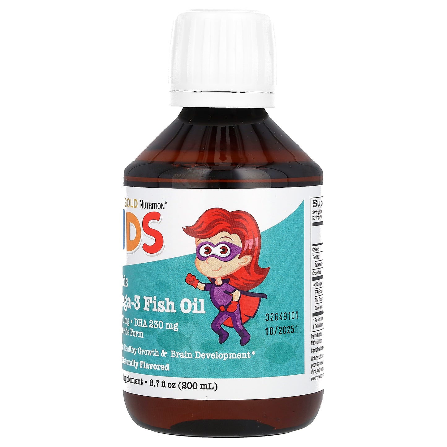 California Gold Nutrition, Norwegian Kids Omega-3 Fish Oil, Natural Lemon, 6.7 fl oz. (200 ml)