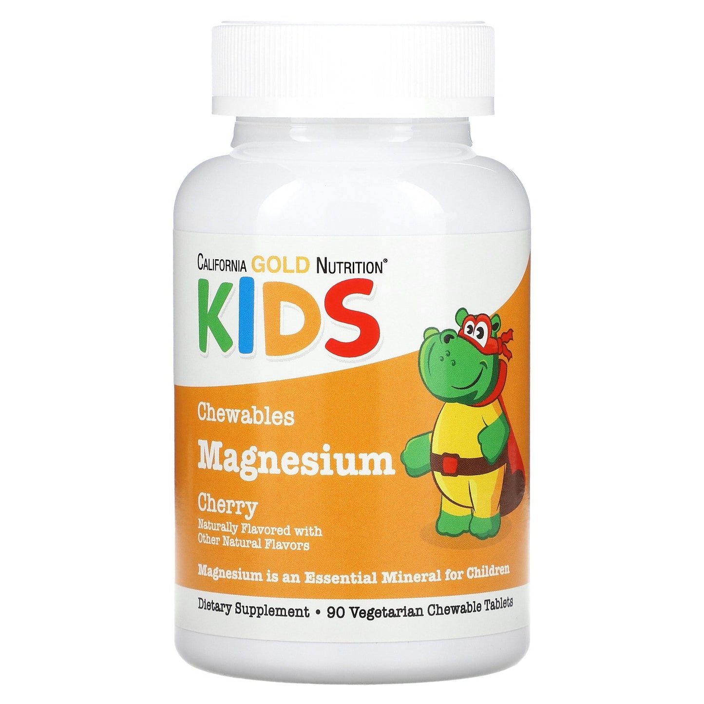 California Gold Nutrition, Chewable Magnesium for Children,  Cherry, 100 mg, 90 Vegetarian Tablets (50 mg per Tablet)