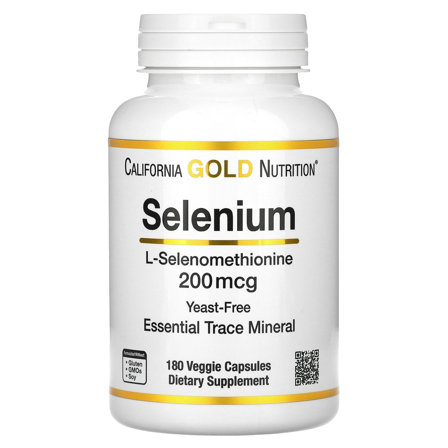 California Gold Nutrition, Selenium, Yeast-Free, 200 mcg, 180 Veggie Capsules