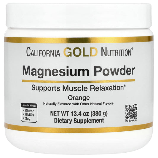 California Gold Nutrition, Magnesium Powder Beverage, Orange, 13.4 oz (380 g)