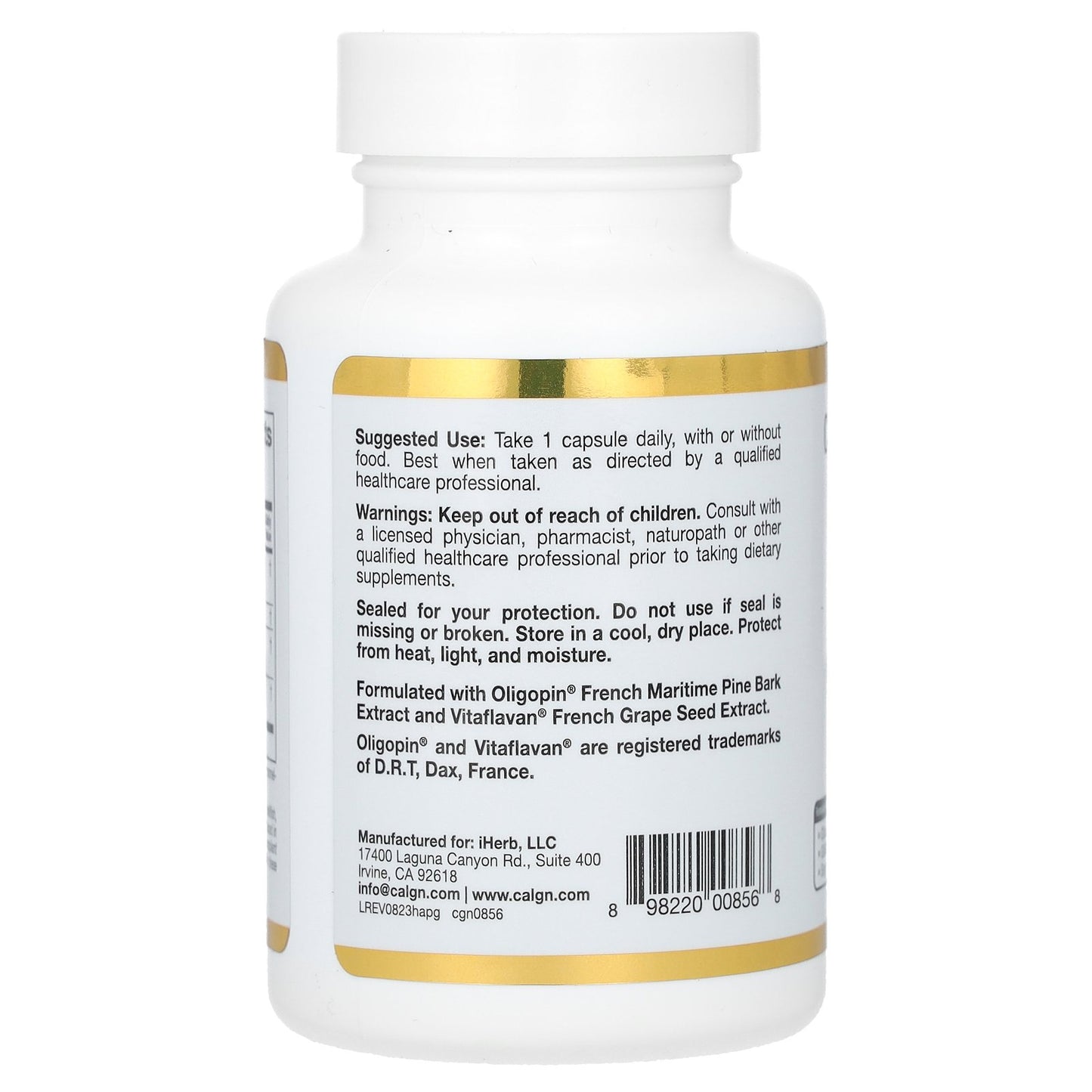 California Gold Nutrition, Hyaluronic Acid Complex with L-Proline, French Grape Seed and French Maritime Pine Bark Extract, 60 Veggie Capsules