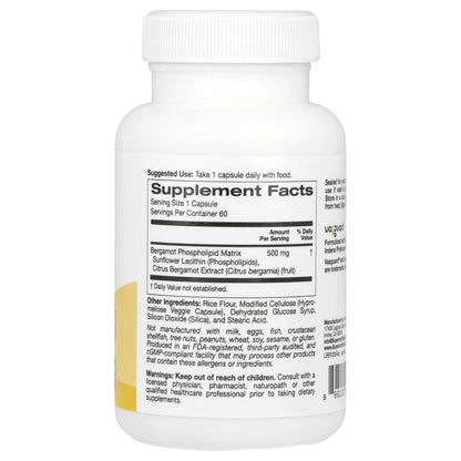 Super Nutrition, Bergamot Phytosome, 500 mg, 60 Veggie Capsules