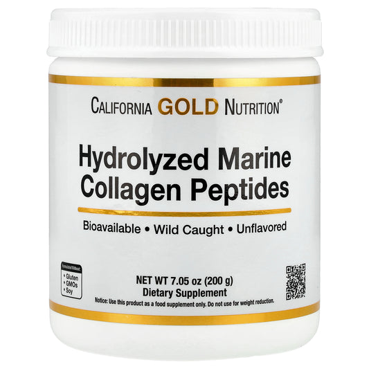 California Gold Nutrition, Hydrolyzed Marine Collagen Peptides, Unflavored,  7.05 oz (200 g)