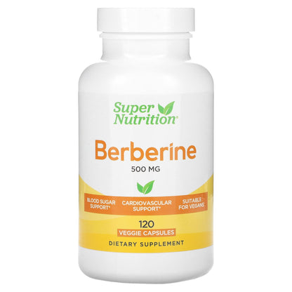 Super Nutrition, Berberine HCI, 500 mg, 120 Veggie Capsules