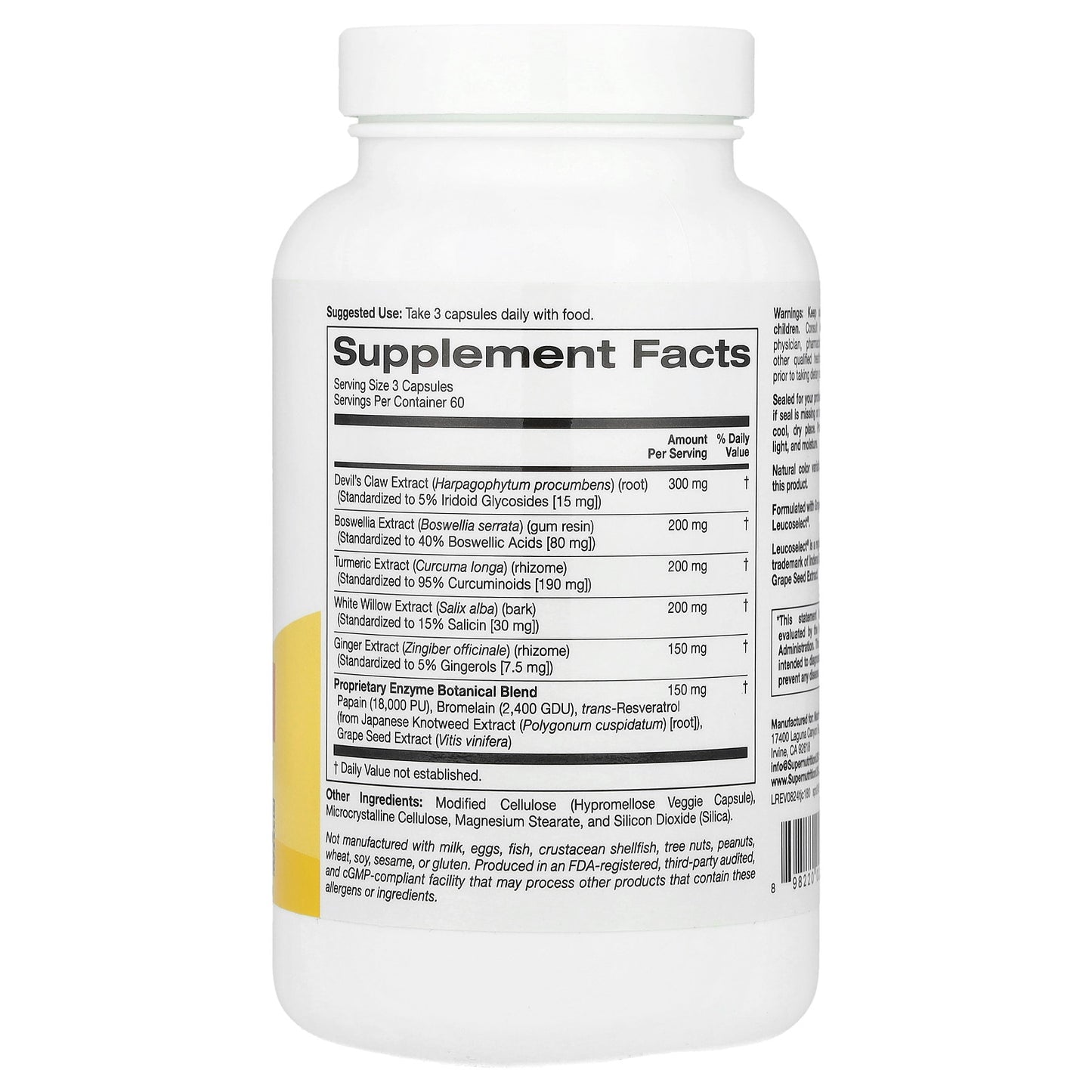 Super Nutrition, Turmeric Joint Complex, 180 Veggie Capsules