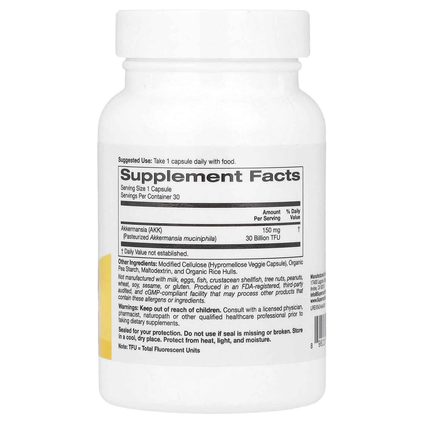 Super Nutrition, Akkermansia 30B, 150 mg, 30 Veggie Capsules