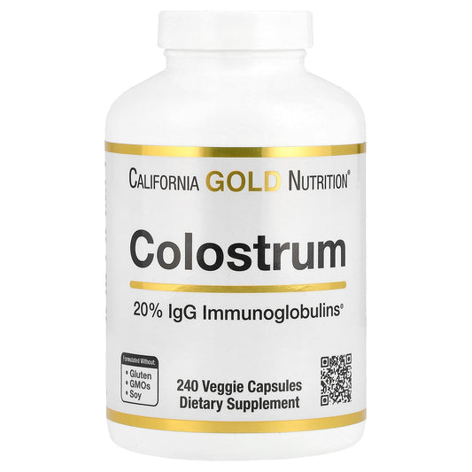 California Gold Nutrition, Colostrum with 20% IgG Immunoglobulins, 240 Veggie Capsules