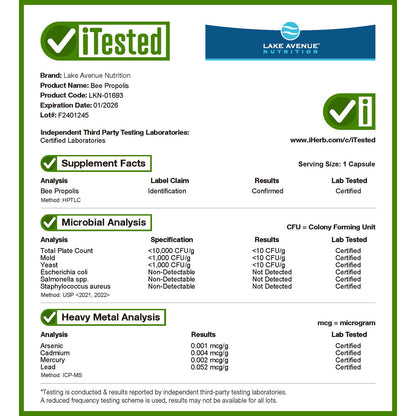 Lake Avenue Nutrition, Bee Propolis, 1,000 mg, 90 Veggie Capsules