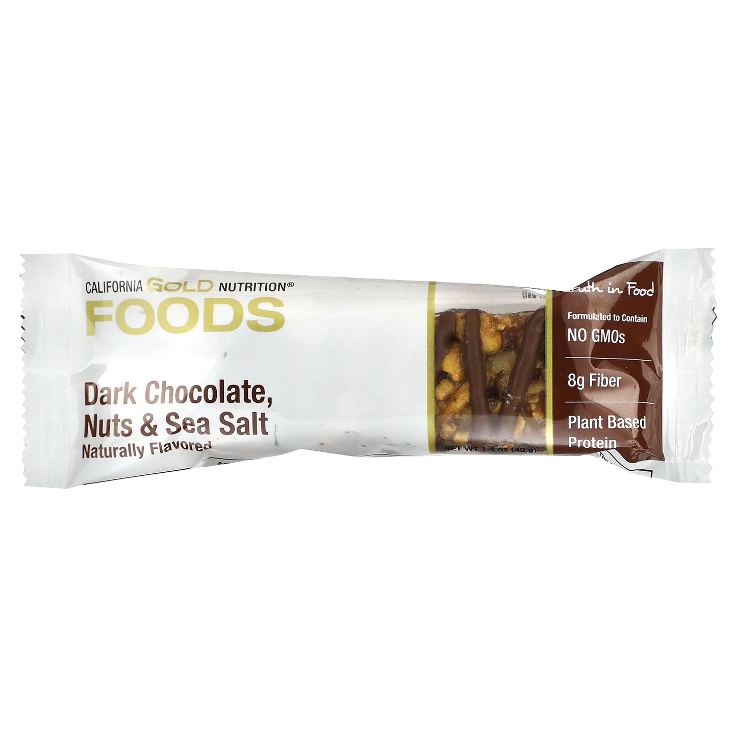 California Gold Nutrition, Foods, Dark Chocolate, Nuts, & Sea Salt Snack Bars, 12 Bars, 1.4 oz (40 g) Each