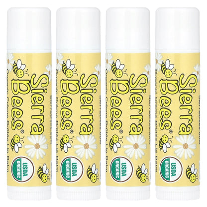 Sierra Bees, Organic Lip Balms, Creme Brulee (Vanilla), 4 Pack, 0.15 oz (4.25 g) Each