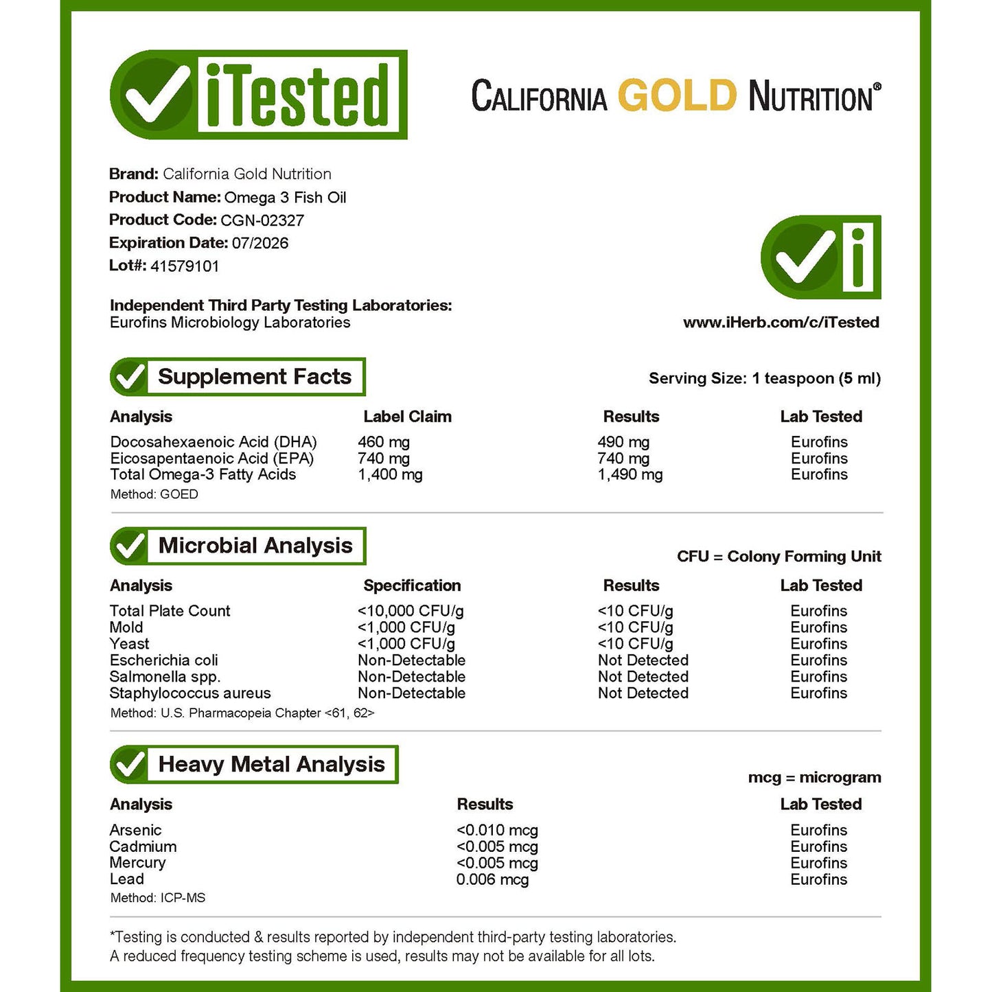 California Gold Nutrition, Omega-3 Fish Oil, Norwegian Triglyceride, Natural Lemon, 16.9 fl oz (500 ml)