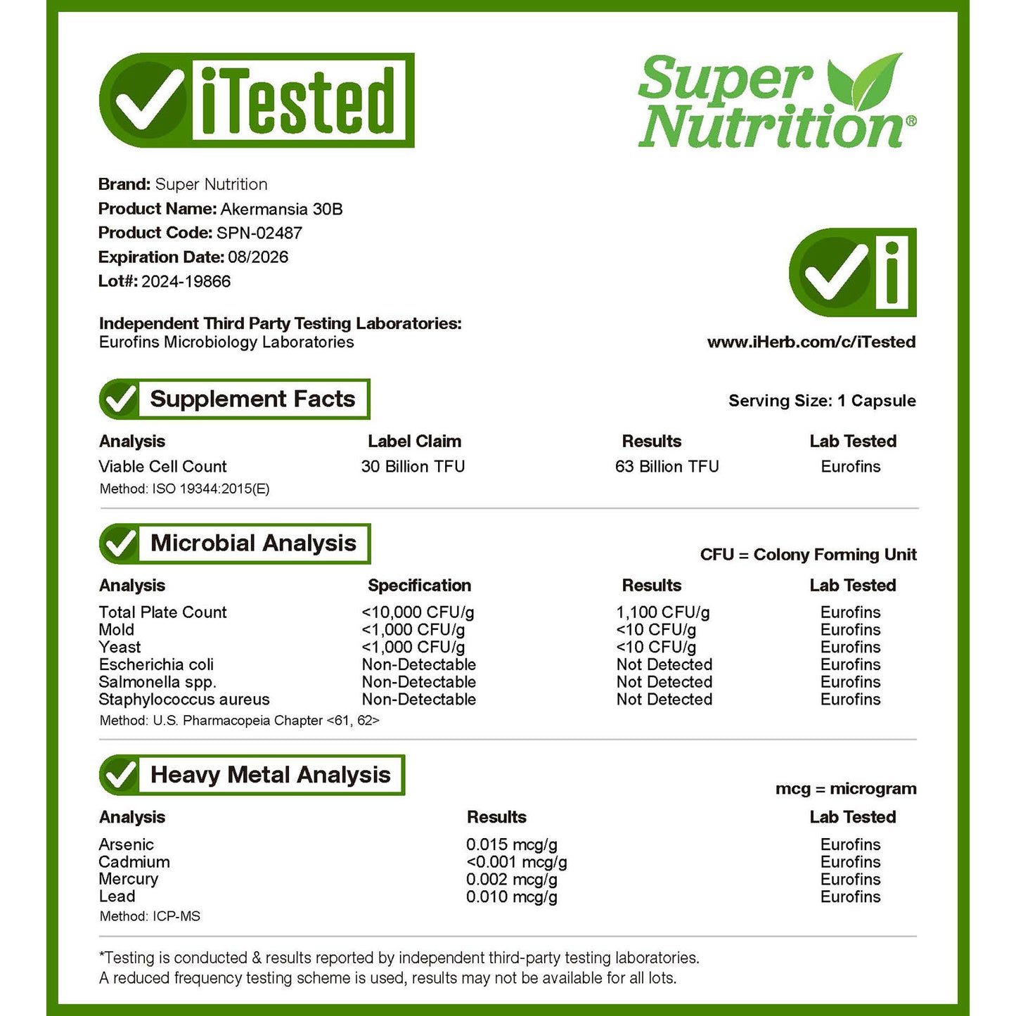 Super Nutrition, Akkermansia 30B, 150 mg, 30 Veggie Capsules