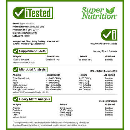 Super Nutrition, Akkermansia 30B, 150 mg, 30 Veggie Capsules