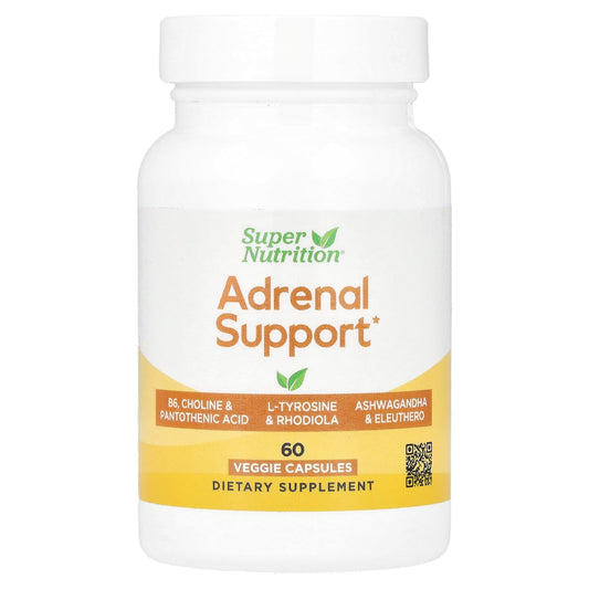 Super Nutrition, Adrenal Support, 60 Veggie Capsules