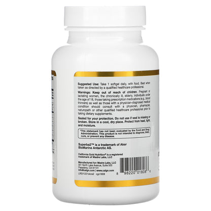 California Gold Nutrition, Premium Krill Oil with Superba2™, 1,000 mg, 60 Softgels