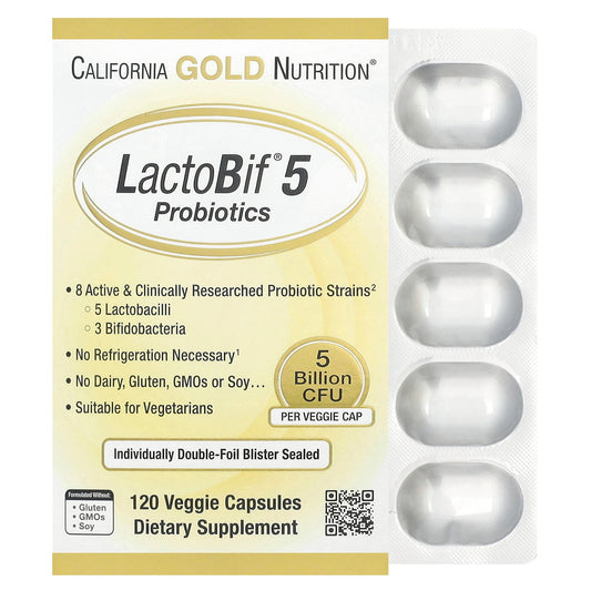 California Gold Nutrition, LactoBif®, 5 Billion CFU, 120 Veggie Capsules