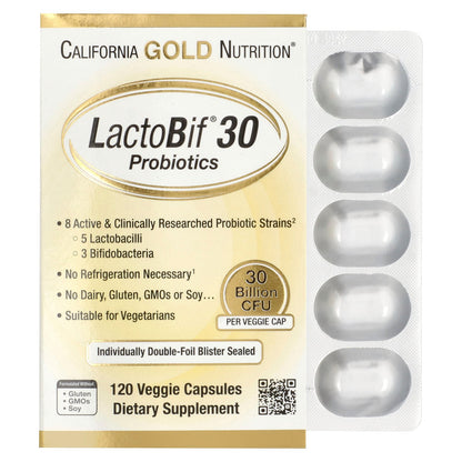 California Gold Nutrition, LactoBif®, 30 Billion CFU, 120 Veggie Capsules