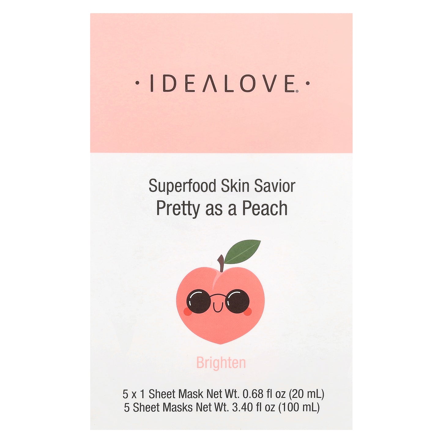 Idealove, Superfood Skin Savior, Pretty as a Peach, 5 Beauty Sheet Masks, 0.68 fl oz (20 ml) Each