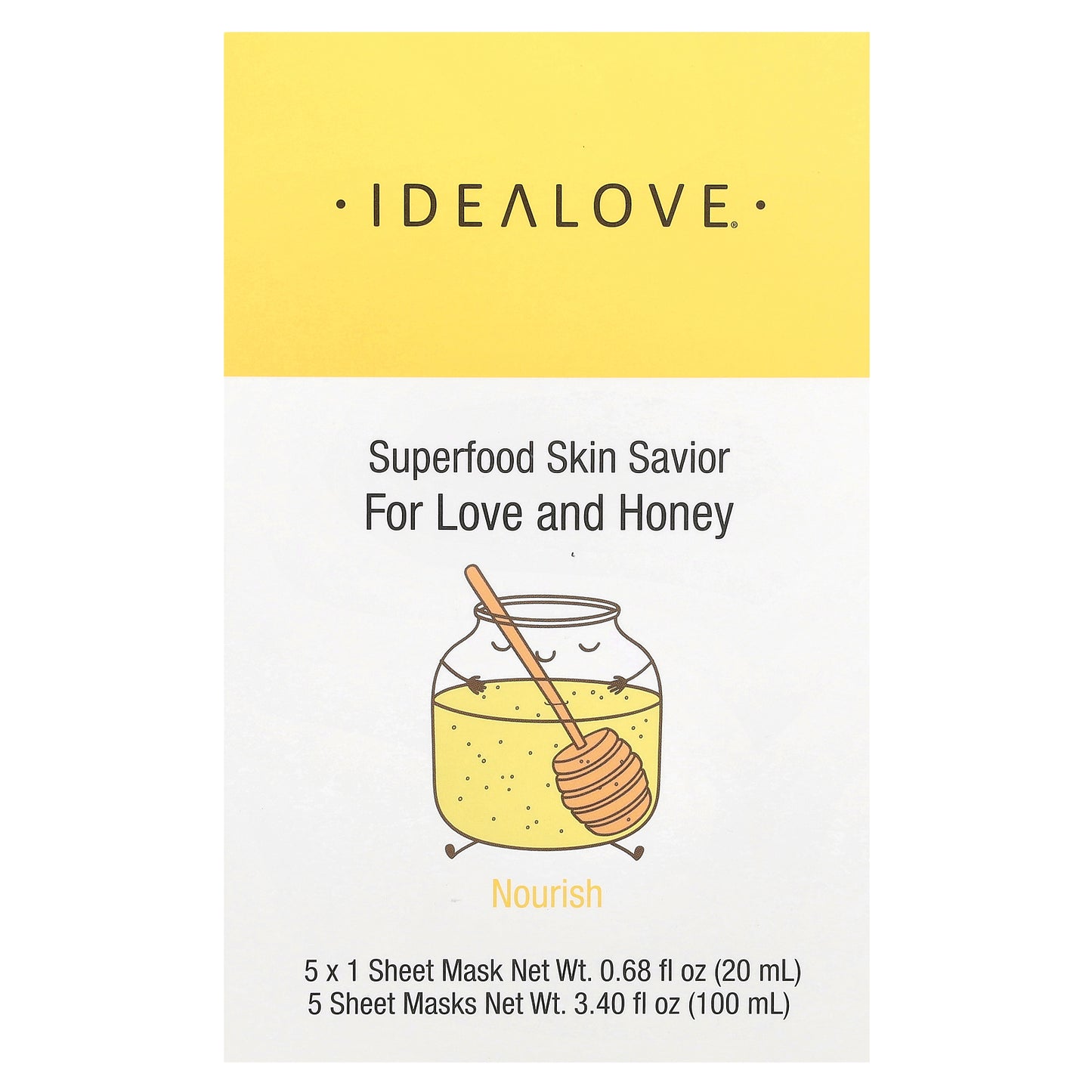 Idealove, Superfood Skin Savior, For Love and Honey, 5 Beauty Sheet Masks, 0.68 fl oz (20 ml) Each