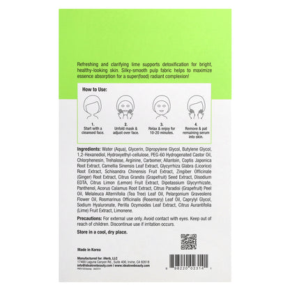 Idealove, Superfood Skin Savior, Lime All Yours, 5 Beauty Sheet Masks, 0.68 fl oz (20 ml) Each