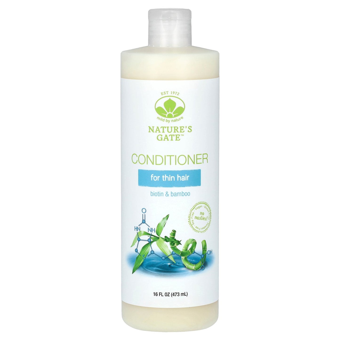 Mild By Nature, (Nature's Gate), Biotin & Bamboo Conditioner for Thin Hair, 16 fl oz (473 ml)