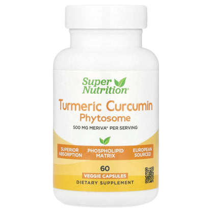 Super Nutrition, Turmeric Curcumin Phytosome Meriva®, 500 mg, 60 Veggie Capsules