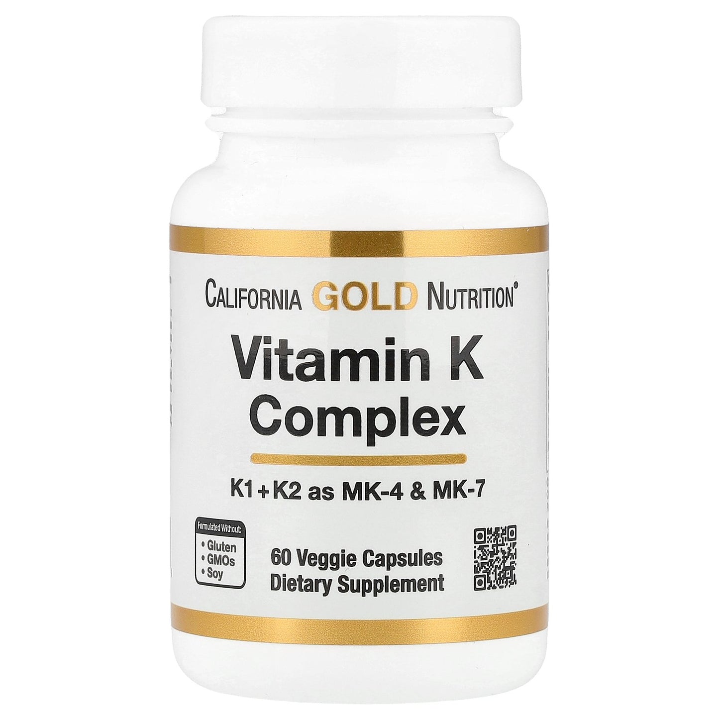 California Gold Nutrition, Vitamin K Complex, 120 mcg, 60 Veggie Capsules