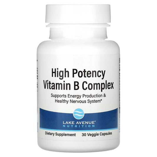 Lake Avenue Nutrition, High Potency Vitamin B Complex, 30 Veggie Capsules