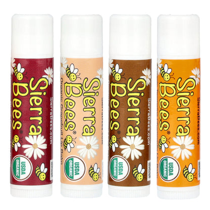 Sierra Bees, Organic Lip Balm Variety Pack, 4 Pack, 0.15 oz (4.25 g) Each