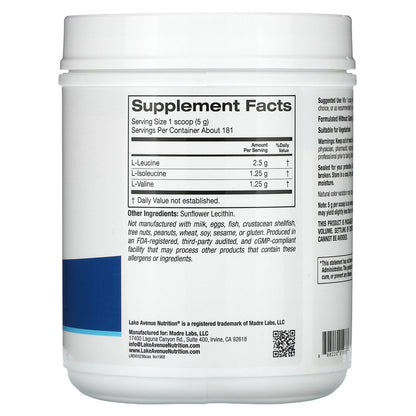 Lake Avenue Nutrition, Instantized BCAA Powder, Unflavored, 32 oz (907 g)