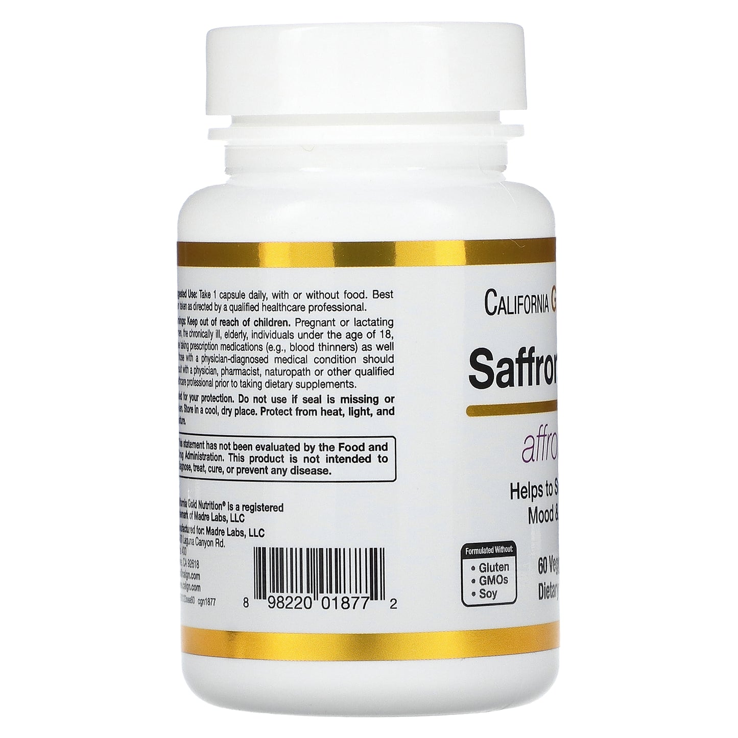 California Gold Nutrition, Saffron Extract with Affron®, 28 mg, 60 Veggie Capsules