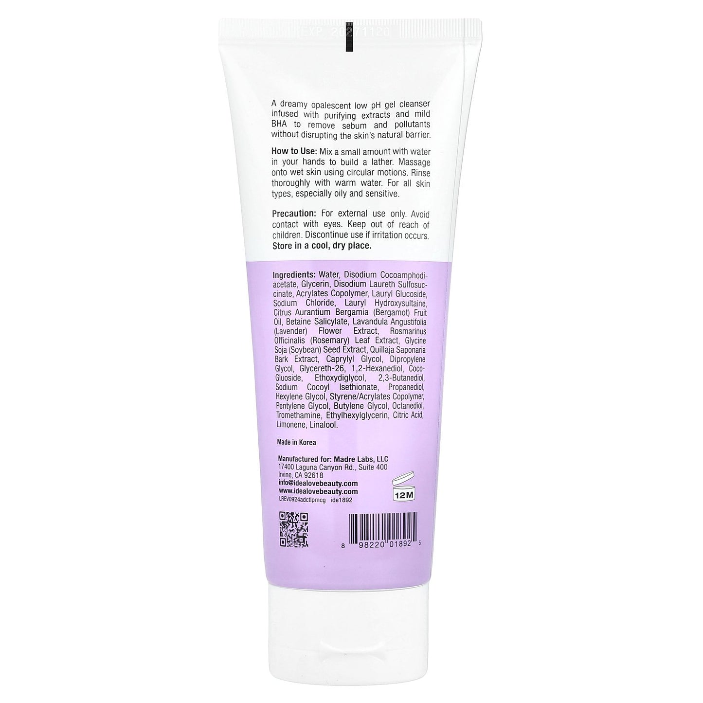 Idealove, A Dream Come True, Low pH Mystical Cleansing Gel, 5.07 fl oz (150 ml)