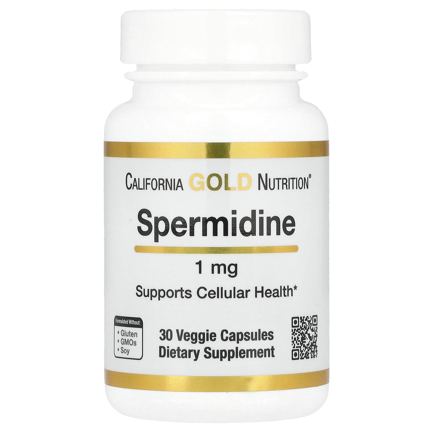 California Gold Nutrition, Spermidine, Rice Germ Extract, 1 mg, 30 Veggie Capsules