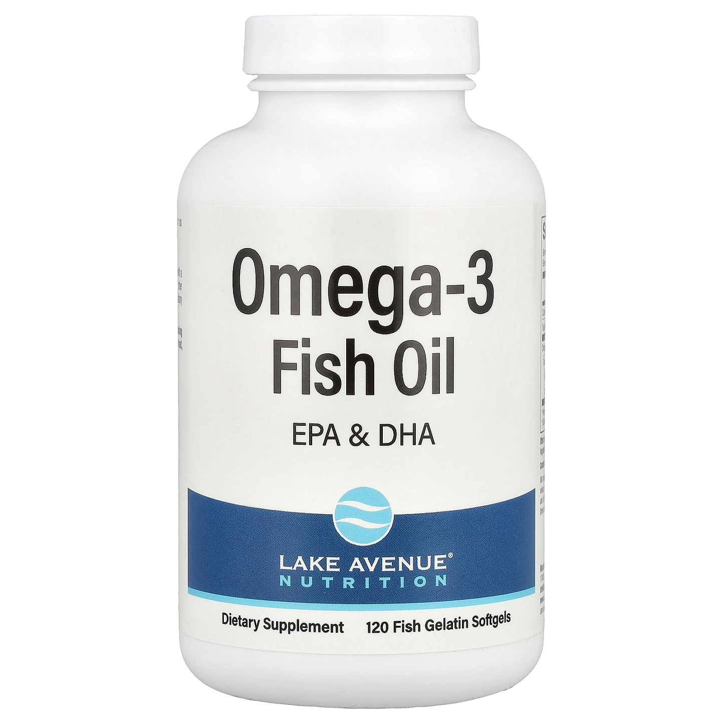 Lake Avenue Nutrition, Omega-3 Fish Oil, 1,250 mg, 120 Fish Gelatin Softgels