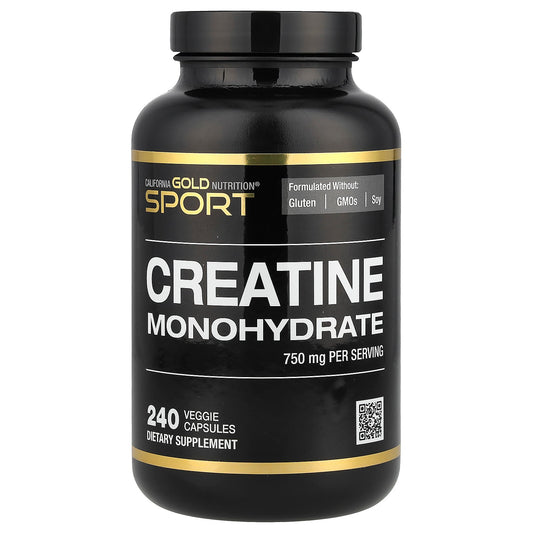 California Gold Nutrition, Sport, Creatine, 750 mg, 240 Veggie Capsules