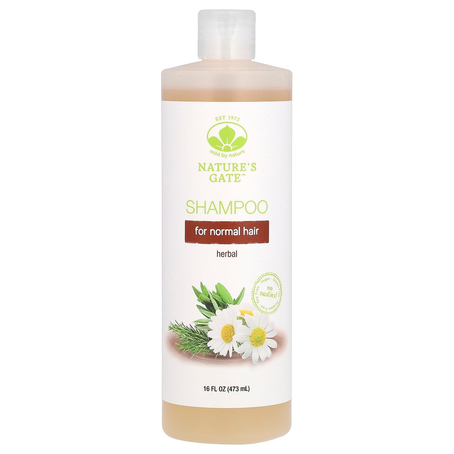 Mild By Nature, (Nature's Gate), Herbal Shampoo for Normal Hair, 16 fl oz (473 ml)