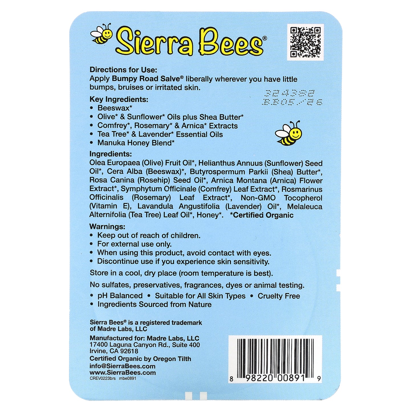 Sierra Bees, Bumpy Road Salve®, 0.6 oz (17 g)